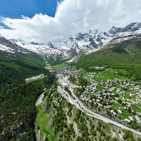 Helles, Chalet-Stil Apartment Mit Allalinblick Saas-Fee Bagian luar foto