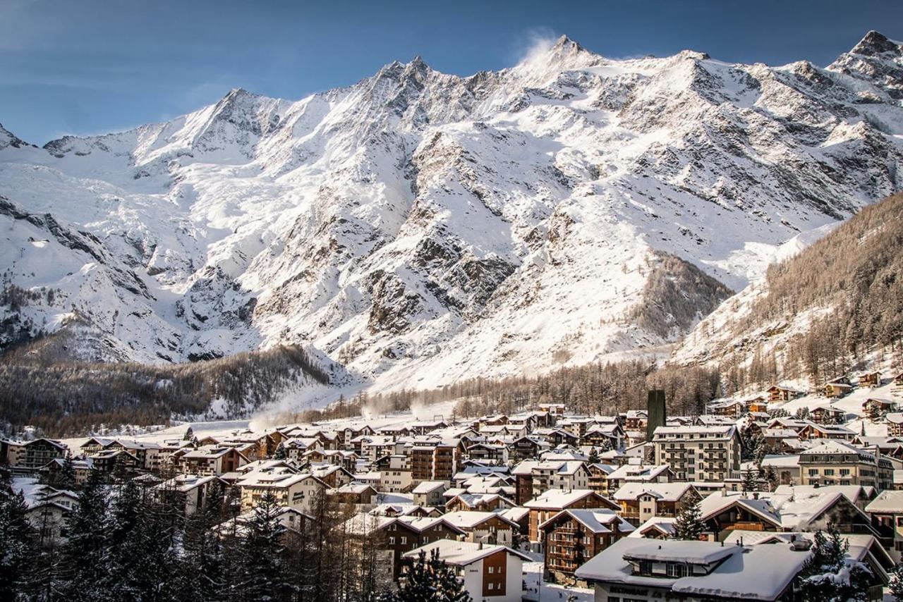 Helles, Chalet-Stil Apartment Mit Allalinblick Saas-Fee Bagian luar foto