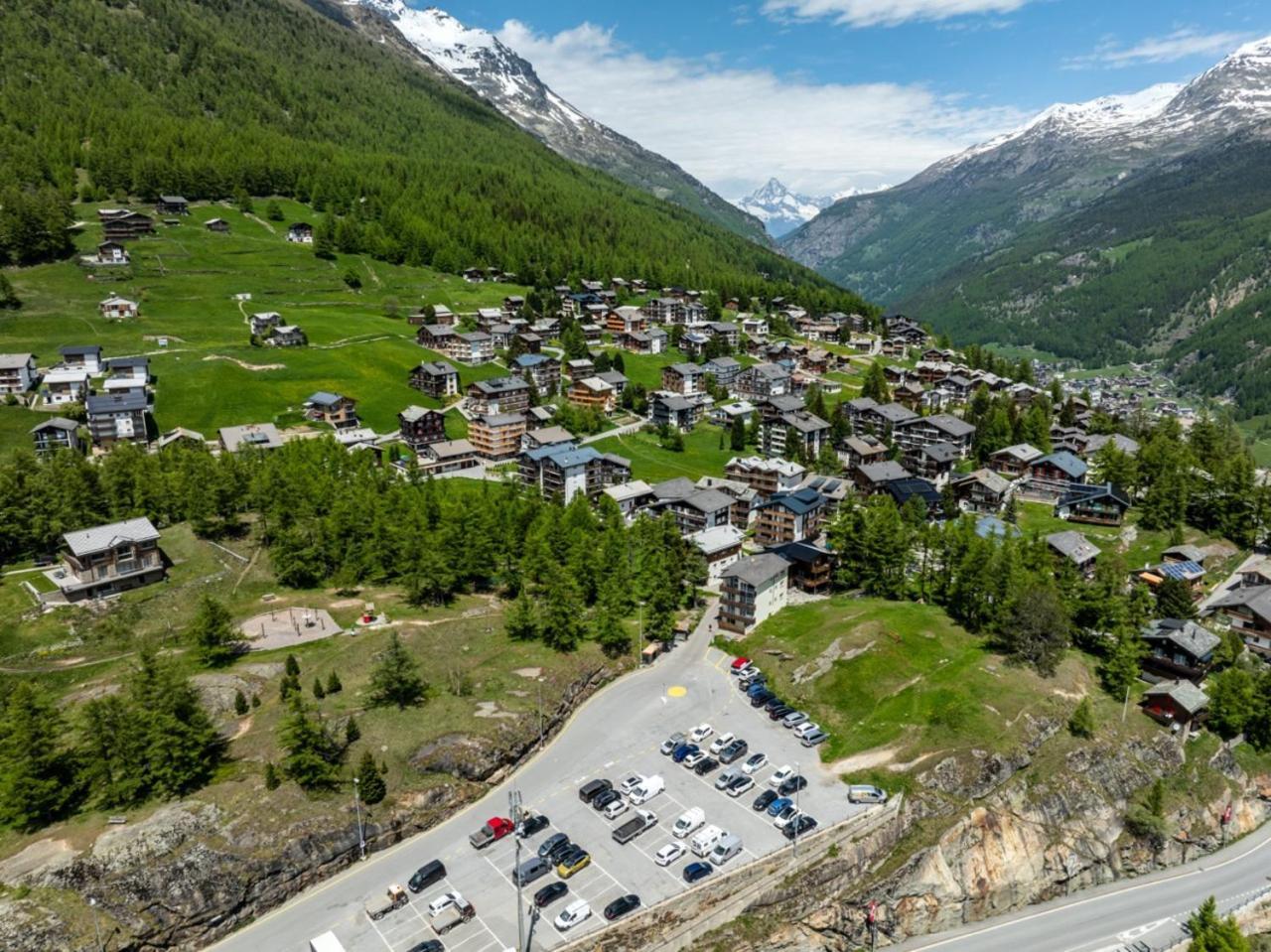 Helles, Chalet-Stil Apartment Mit Allalinblick Saas-Fee Bagian luar foto