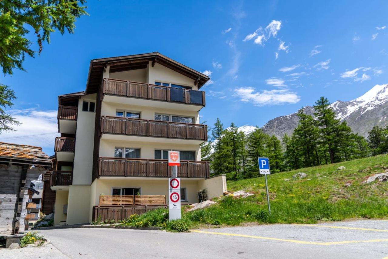 Helles, Chalet-Stil Apartment Mit Allalinblick Saas-Fee Bagian luar foto